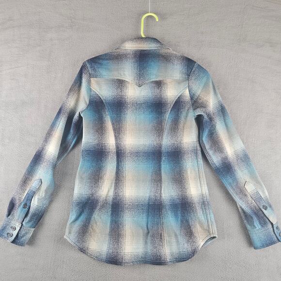 Pendleton Woolen Mills Blue Yellow Plaid Check Flannel Shirt Women's XS - Picture 2 of 7